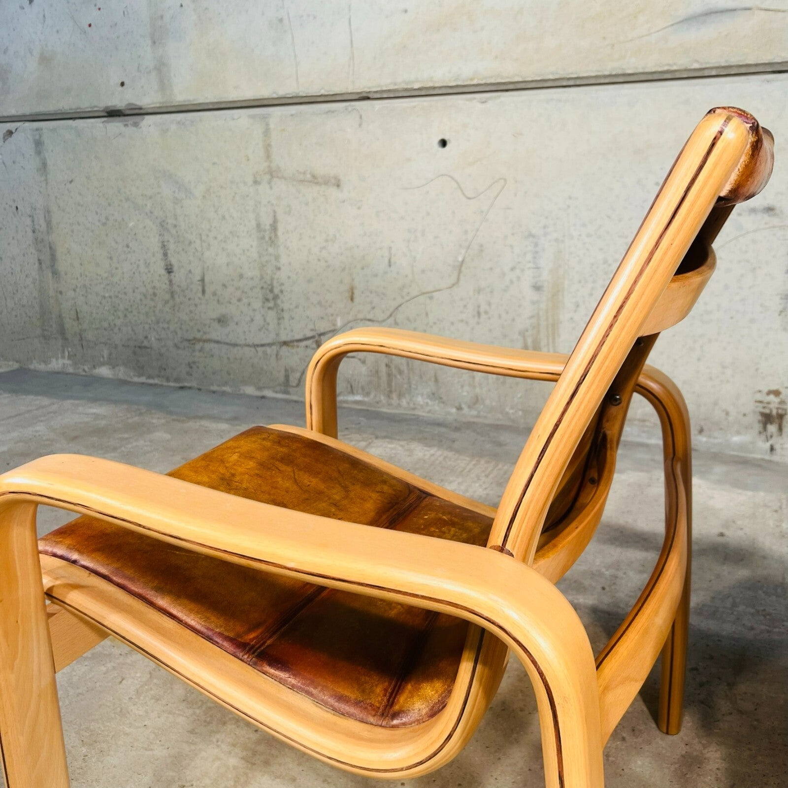 Vintage Pair of Leather Armchairs by Yngve Elstrom for Swedese