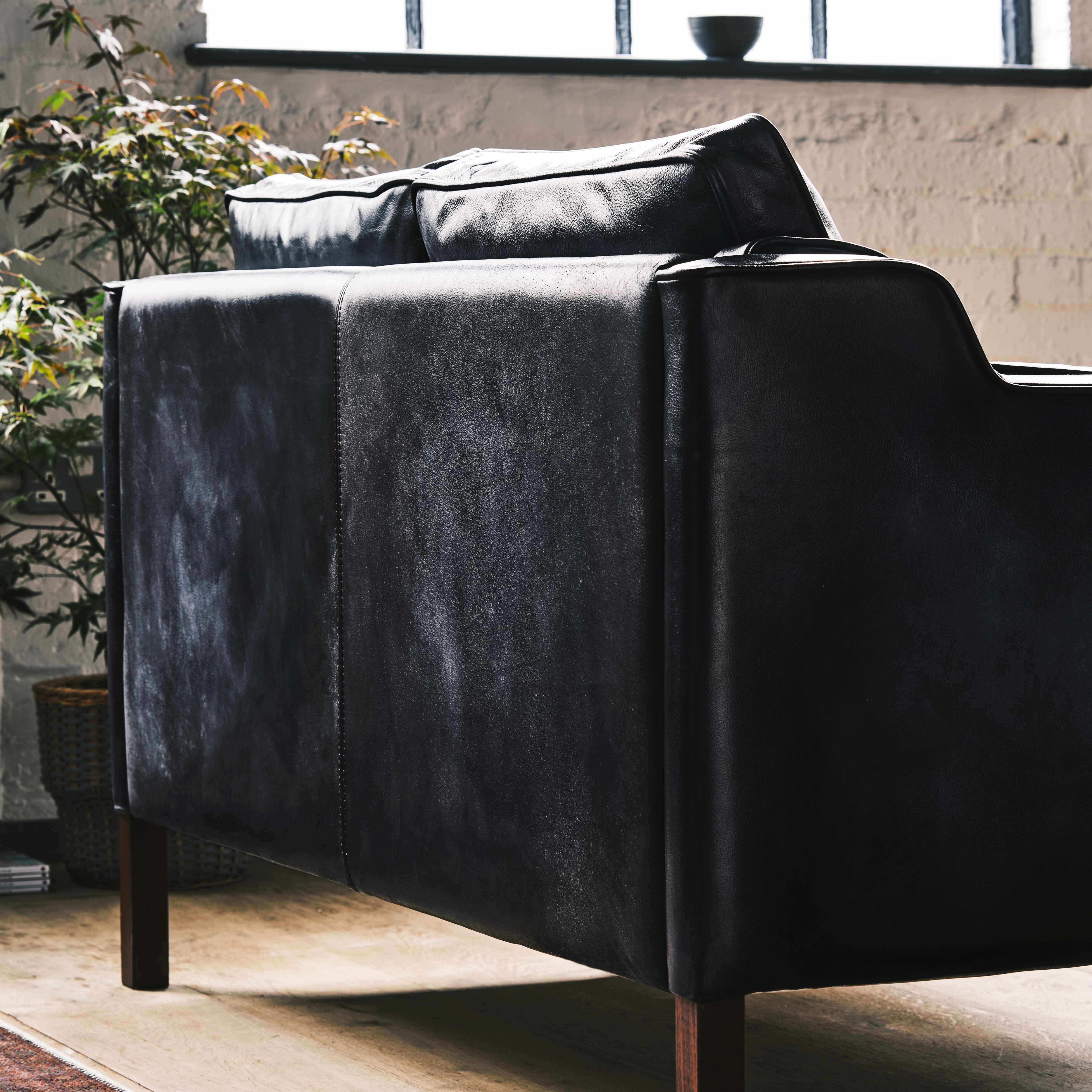 luxury-hand-dyed-mid-century-black-leather-two-seater-sofa-loft-back