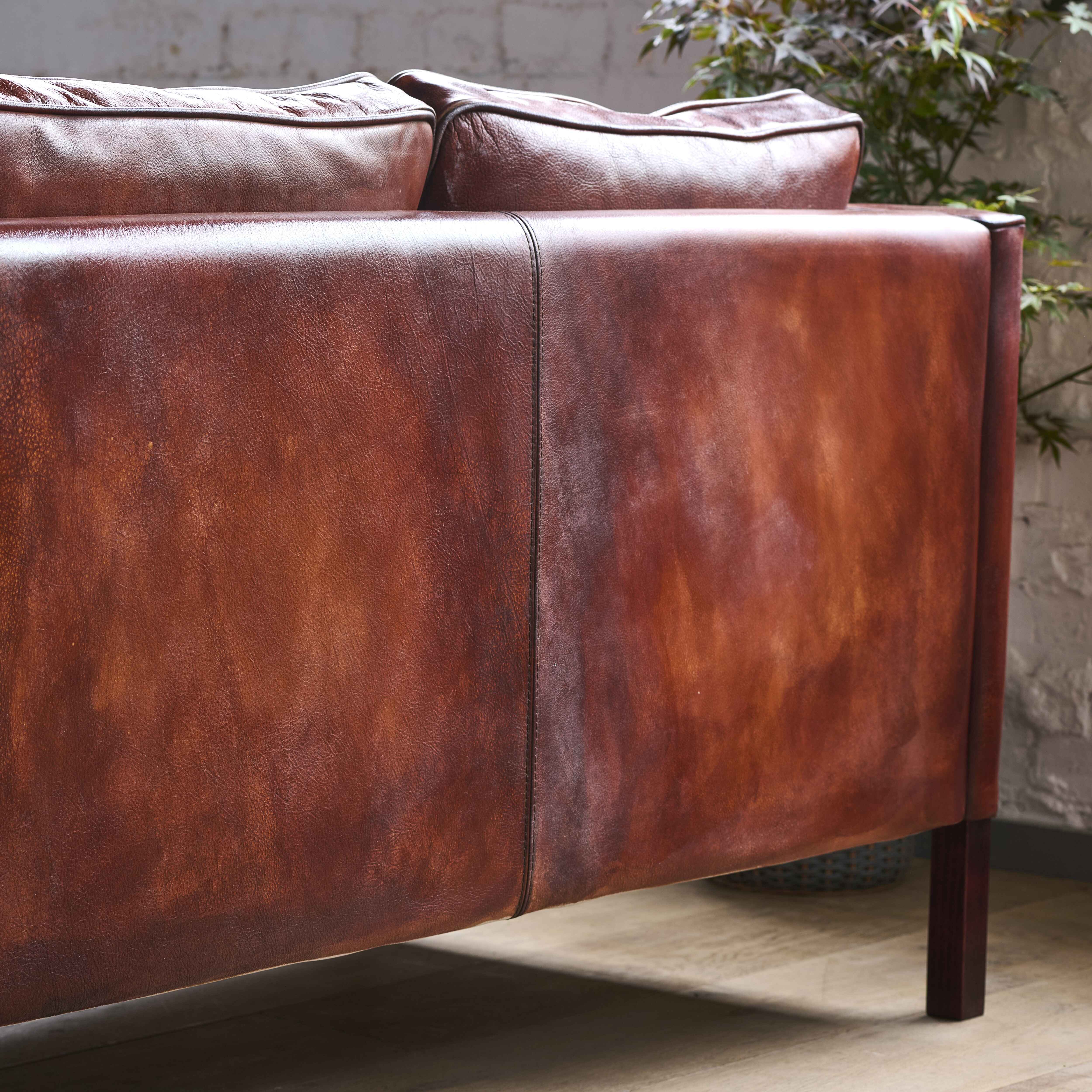 luxury-hand-dyed-mid-century-cigar-brown-leather-two-seater-sofa-loft-back