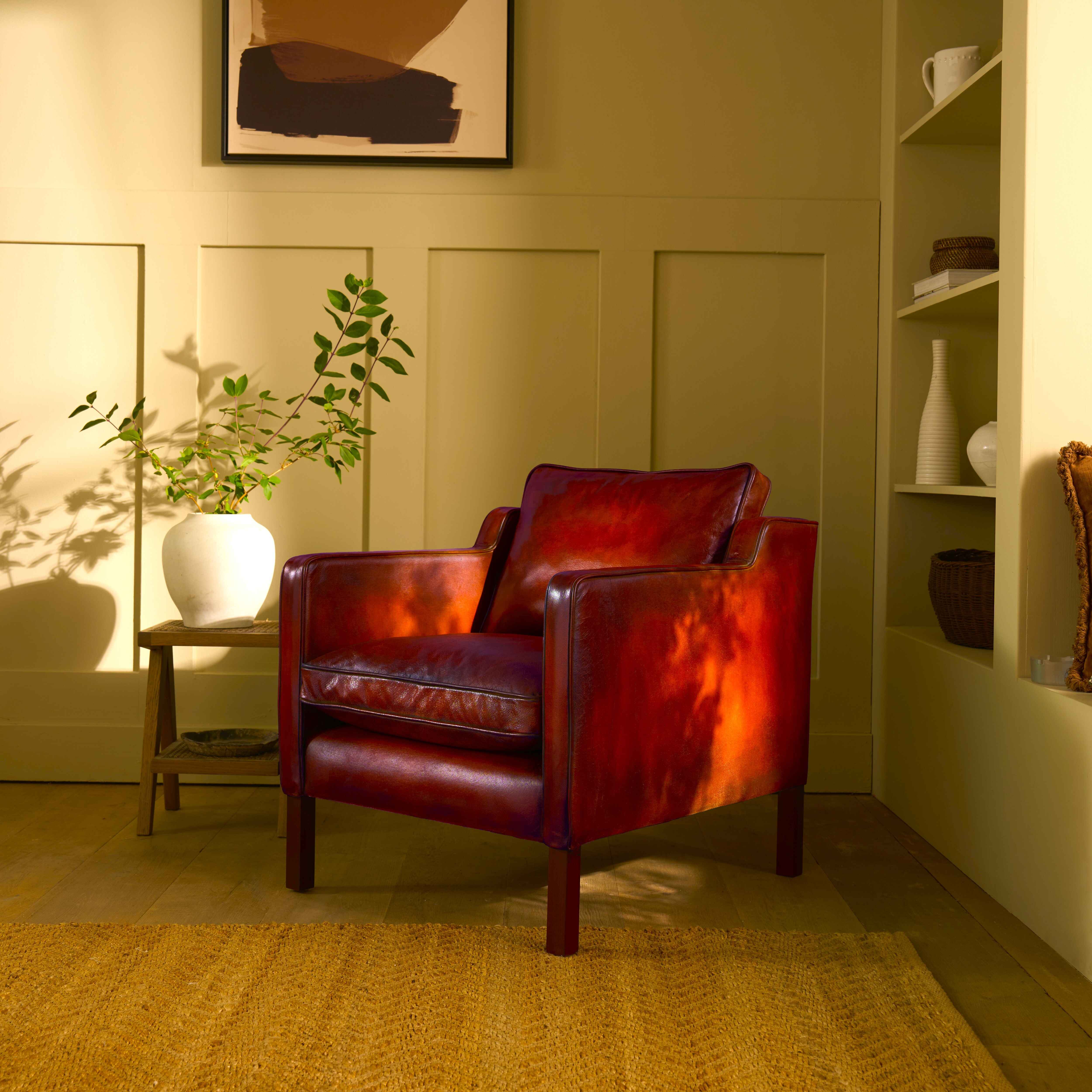 luxury-hand-dyed-mid-century-cognac-tan-leather-armchair-cottage-side