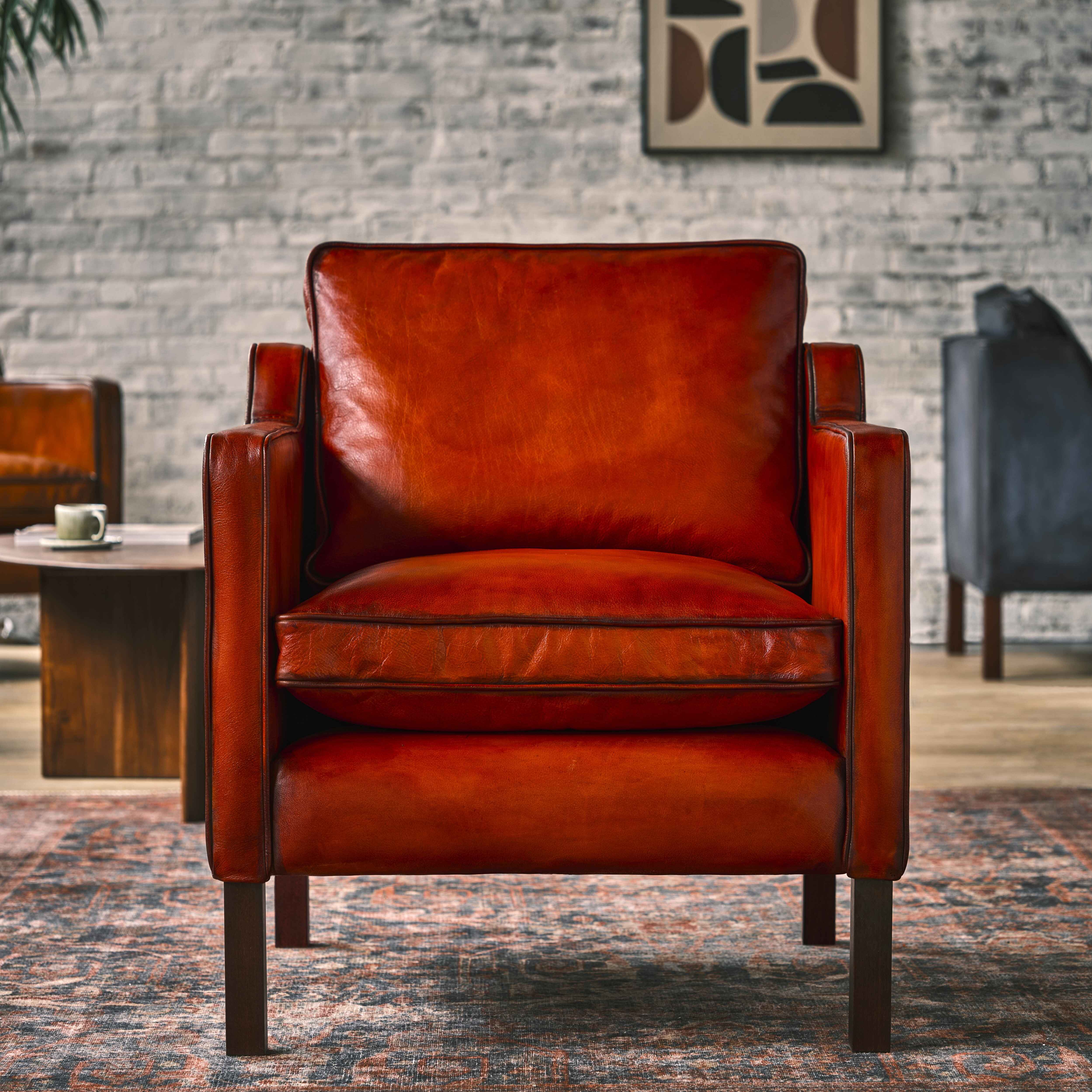 luxury-hand-dyed-mid-century-cognac-tan-leather-armchair-loft-front